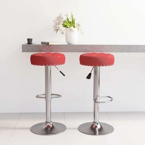 Sgabelli Da Bar 2 Pz Rosso Vino İn Tessuto /