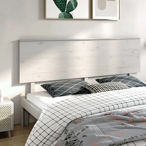 Testiera Per Letto Bianca 204x6x82,5 Cm Legno Massello Di Pino /