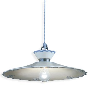 Lampadario Classico Ravenna Metallo E Ceramica Nero Sfumato Arg. 44Cm 1 Luce E27