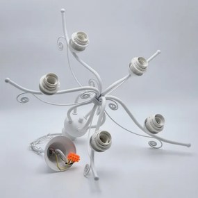 Lampadario a sospensione con catena RETRO II 5xE27/60W/230V bianco