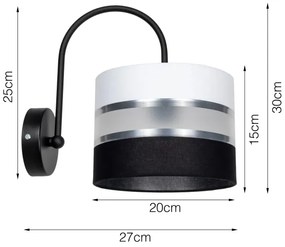 Applique CORAL 1xE27/60W/230V nero/bianco