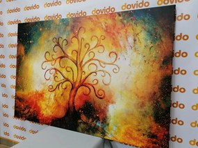 Quadro su tela – Albero della vita con astrazione dell'universo