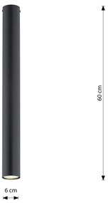 Plafoniera Moderna Faretto Marduk 1 Luce Acciaio Nero 60 Cm