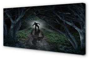 Quadro su tela Forma della foresta oscura di un albero 100x50 cm