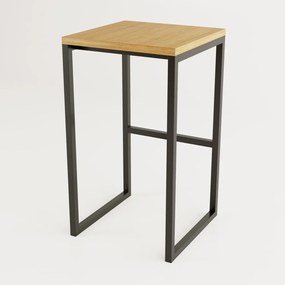 Sedia da bar nera/di colore naturale con effetto rovere Frame – Woodman