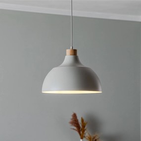 Lampada a sospensione Envostar Kaitt, dettaglio in legno, Ø 34 cm, beige