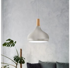 Eglo 901181 - Sospensione a cavo SABINAR 1xE27/60W/230V Ø28 cm argento