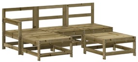 Set Salotto da Giardino 5 pz in Legno Impregnato di Pino