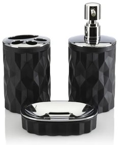 Set da bagno REINA 5 pz nero/cromo