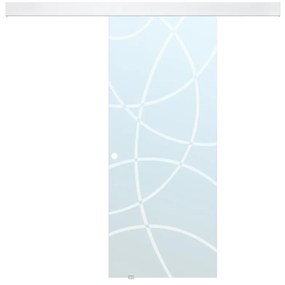 Porta scorrevole esterno muro H205 x L73 cm in Vetro temperato  - HEIDI
