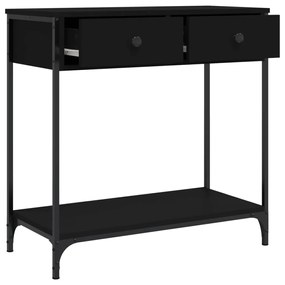 Tavolino consolle nero 75x34,5x75 cm in legno multistrato