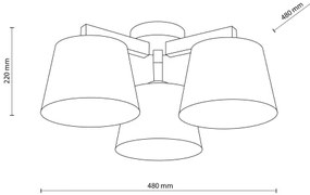 Brilagi - Lampadario da soffitto a montaggio superficiale LATTE 3xE27/15W/230V pino/mix