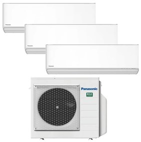 Condizionatore a muro multisplit PANASONIC TRIAL ETHEREA WIFI NANOEX 9+9+12 24000 BTU classe raffreddamento A++, bianco