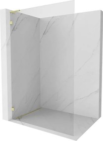 Mexen Lunar L Parete per Doccia Walk-in Sinistra 120 x 200 cm, Trasparente 8 mm, Oro Spazzolato - 830L-120-000-55-00-L