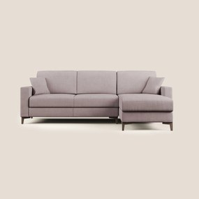 Kafka divano letto angolare in morbido tessuto impermeabile T02 rosa