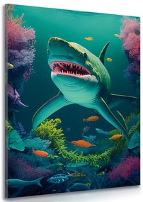 Stampa su tela – Squalo surrealista