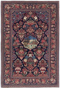 Kashan Tappeto 140x210 (Iran) Annodato A Mano