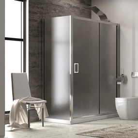 Kamalu - Box doccia ad angolo 110x90 cm laterale fisso 90cm vetro opaco altezza 180cm | K410NS