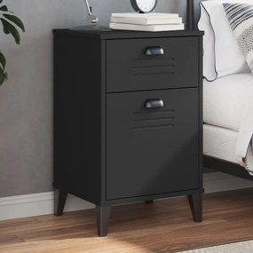 Comodino Vıken Nero İn Legno Multistrato /