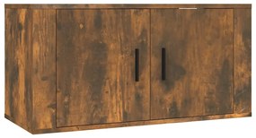 Mobile porta tv a parete rovere fumo 80x34,5x40 cm