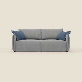 Flexar divano con sedute allungabili e schienale in piuma in morbido bouclé impermeabile T07 grigio - blu