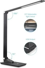 Lampada da tavolo LED dimmerabile USB 7W 230V 3000-5500K nera