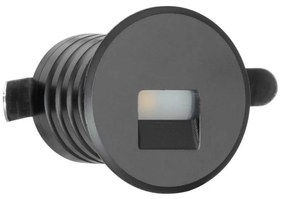 Faretto LED Nero 1W  IP67 Professional - per Gradini Colore Bianco Caldo 2.700K