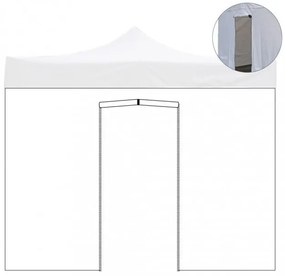 Telo laterale 2x2m bianco impermeabile con porta avvolgibile per gazebo richiudibile