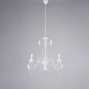 BeLight Damasco 3-light chandelier - white shabby