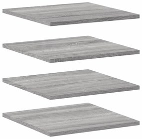 Mensole parete 4pz grigio sonoma 40x40x1,5cm legno multistrato