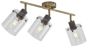 Faretto da soffitto di design bronzo con vetro trasparente 3 luci - Domo