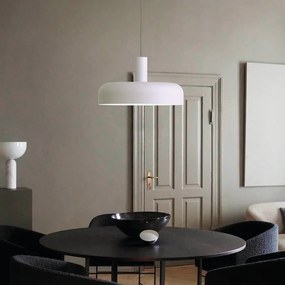Lampadario Industriale Nadir bianco paralume bianco E27 Ø40cm LUMICOM