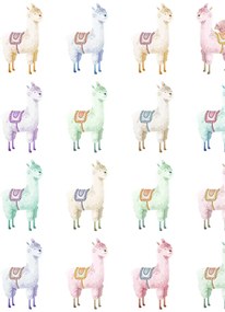 Rebel Walls Carta da parati Alpaca Rebel - Rainbow