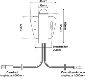 Sensore di movimento da superficie 12/24Vdc 4A rileva fino a 2m