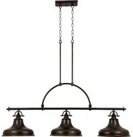 Lampadario Industrial Nordico Emery Metallo Bronzo Palladiano 3 Luci E27