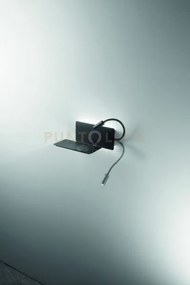 Applique da comodino flat a led destro nero 3000k 790lm 9w