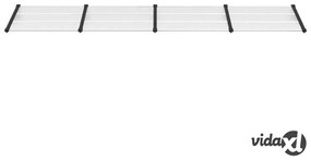 vidaXL Tettoia per Porta Nero e Trasparente 396x90 cm Policarbonato