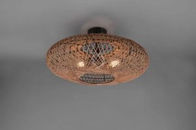 Hedda plafoniera in fibra sisal marrone con montatura nera d. 52cm ...