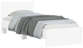 Giroletto con testiera bianco 75x190 cm in legno multistrato