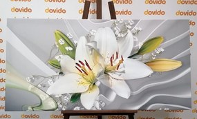 Quadro su tela – Giglio bianco su sfondo interessante