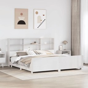 Giroletto Senza Materasso Bianco 200x200 Cm Legno Massello Pino /