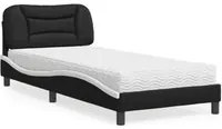 Letto con Materasso Nero e Bianco 90x200 cm in Similpelle 3208701