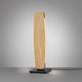 Lampada da tavolo LED Quitani Persida, altezza 50 cm, rovere, 2.700 K