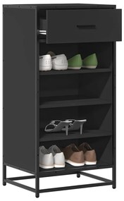 Scarpiera Nera 48x38x97,5 Cm İn Legno Multistrato /