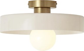 Plafoniera retrò bronzo con vetro beige - Jina