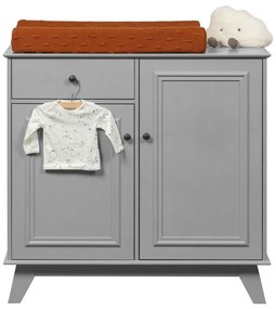 Cassettiera bassa per bambini grigio chiaro in legno di pino 98x93 cm Lily - WOOOD