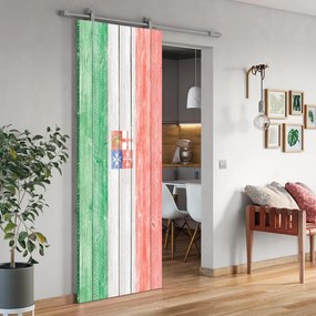Porta scorrevole Italia in alluminio multicolore, L 92.5 x H 211.5 cm, con binario Loft Reversibile