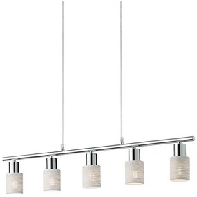Redo 04-509 - Lampadario sospeso a cavo VERTIGO 5xE14/28W/230V cromo lucido/bianco