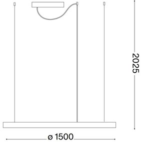 Ideal Lux - Lampadario LED a sospensione con filo ORACLE SLIM LED/89W/230V 4000K diametro 150 cm nero