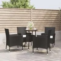 Set Bistr da Giardino 5 pz con Cuscini in Polyrattan Nerocod mxl 69522